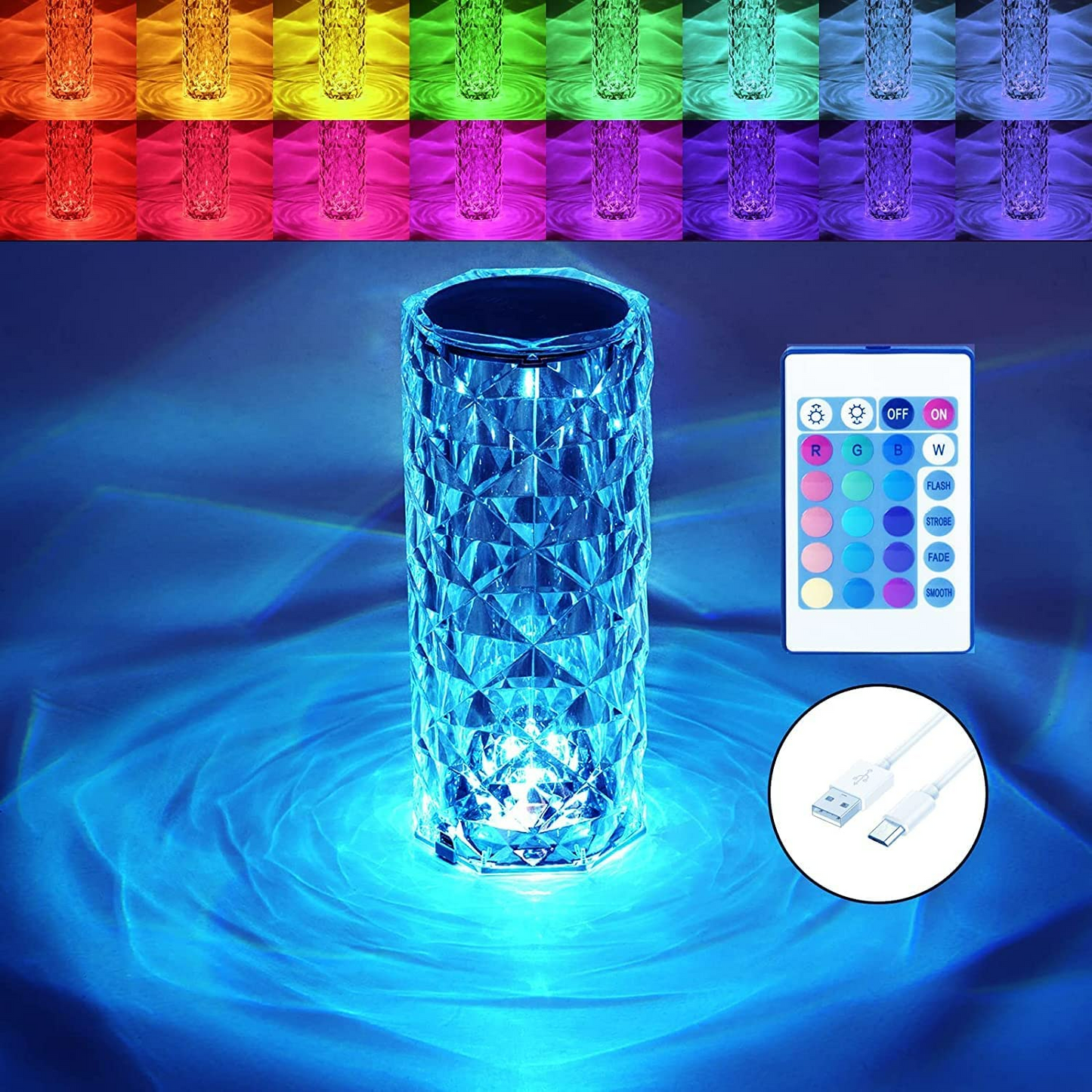 Lampa Magica Cristal RGB cu 16 culori si Telecomanda