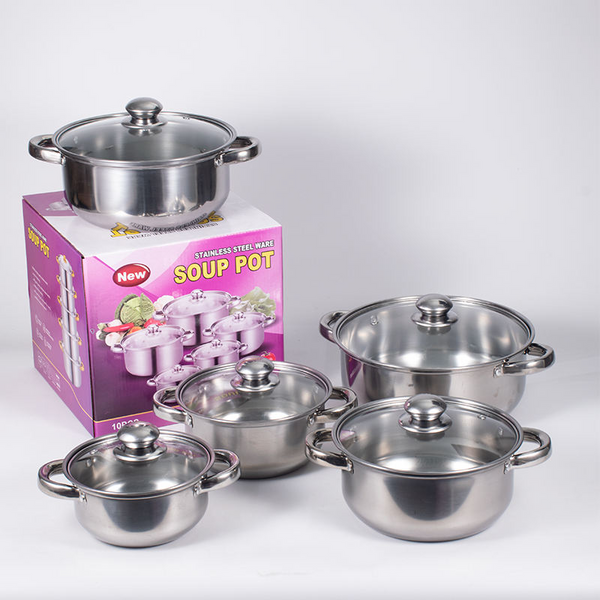 Set Oale 10 Piese din Inox (Diametru de 16-18-20-22-24cm)