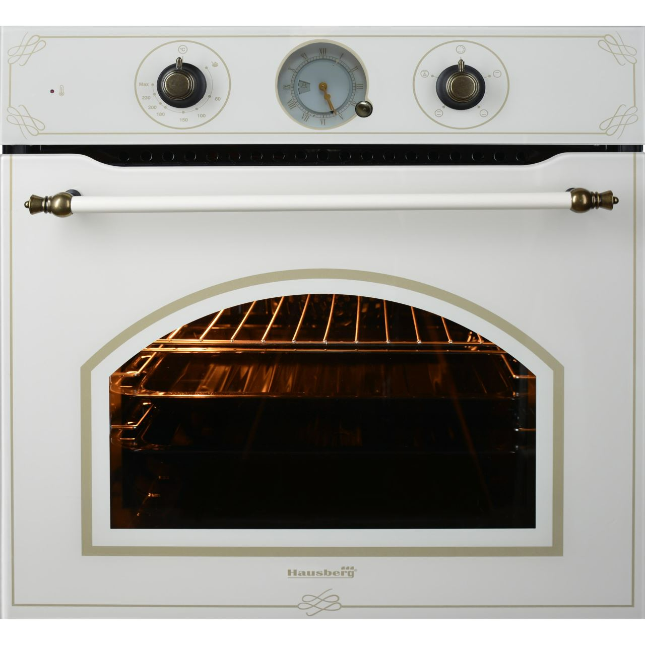 Pachet incorporabil Rustic, Cuptor electric Hausberg HB-8050, Clasa A, 57l, Ventilatie, Bej + Plita Incorporabila HB-570, 4 arzatoare, Gaz, Sticla + Hota decorativa HB-1500, 60cm, Filtru din aluminiu, Bej