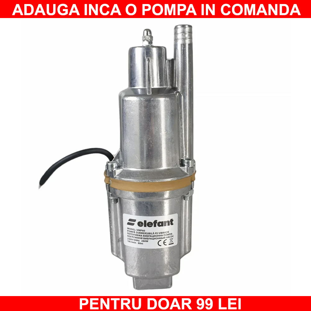 Pompa submersibila cu vibratii Elefant VMP 60 de 18 m3/h