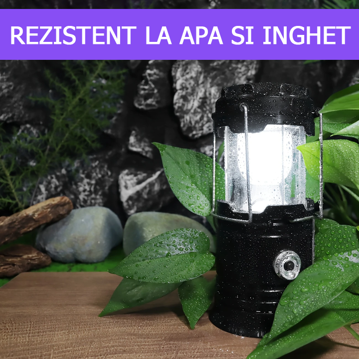 1+1 GRATIS: Lampa tip felinar MagicMist cu incarcare SOLARA si funcție de BATERIE EXTERNA