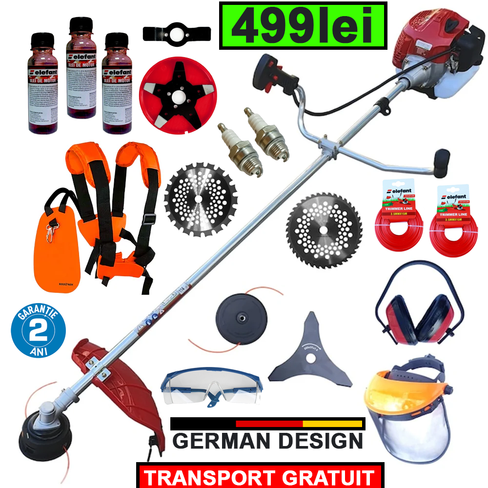 MEGA PACHET cu 16 ACCESORII: Motocoasa Craft-Tec 6100 Ultra cu EasyStart de 8.1CP