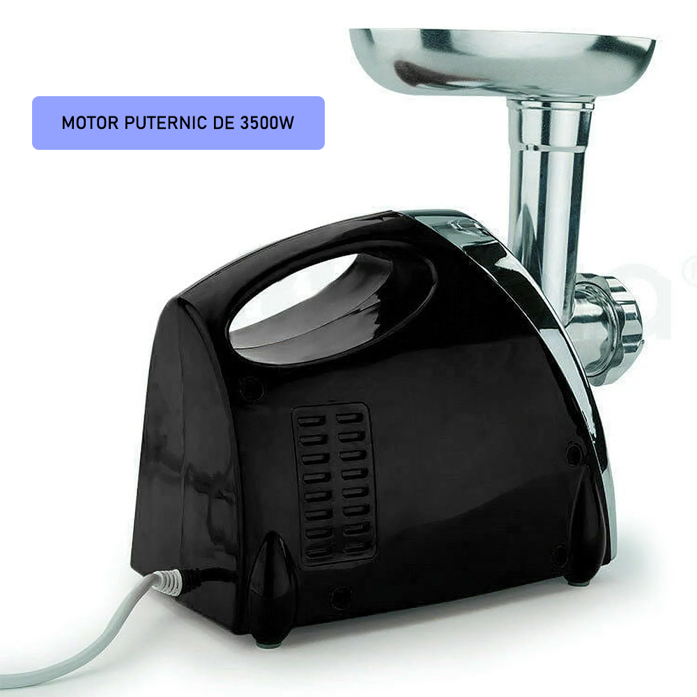 Masina electrica de tocat carne, 1400W, 3 site + CADOU accesorii pentru suc de rosii