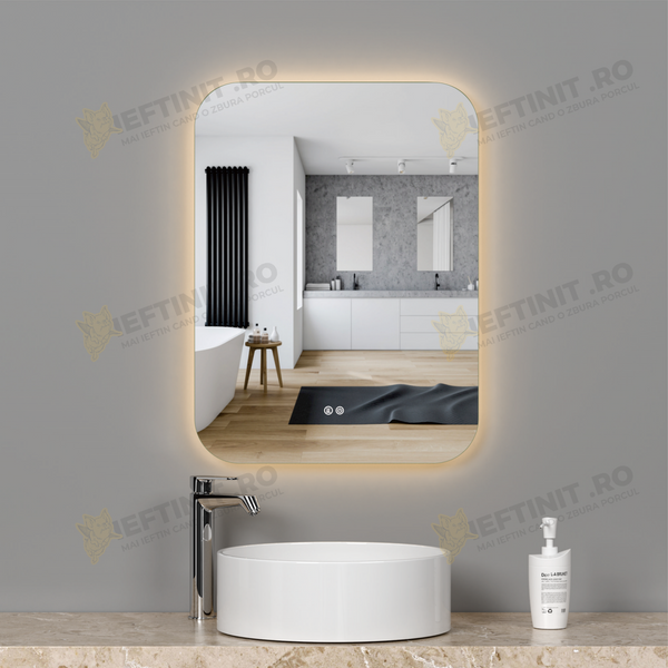 Oglinda LED Odin 60x80cm, 3 Lumini, Dezaburire si Touch OD003