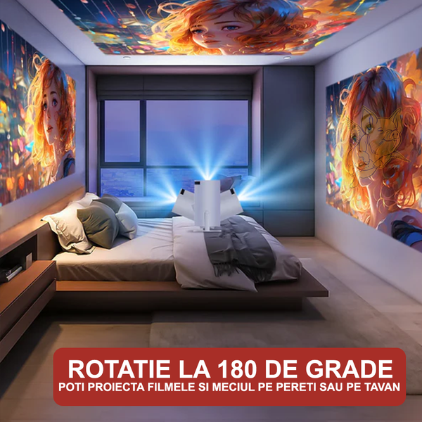 Videproiector portabil Andorid 4K UltraHD MagicView cu boxa incorporata