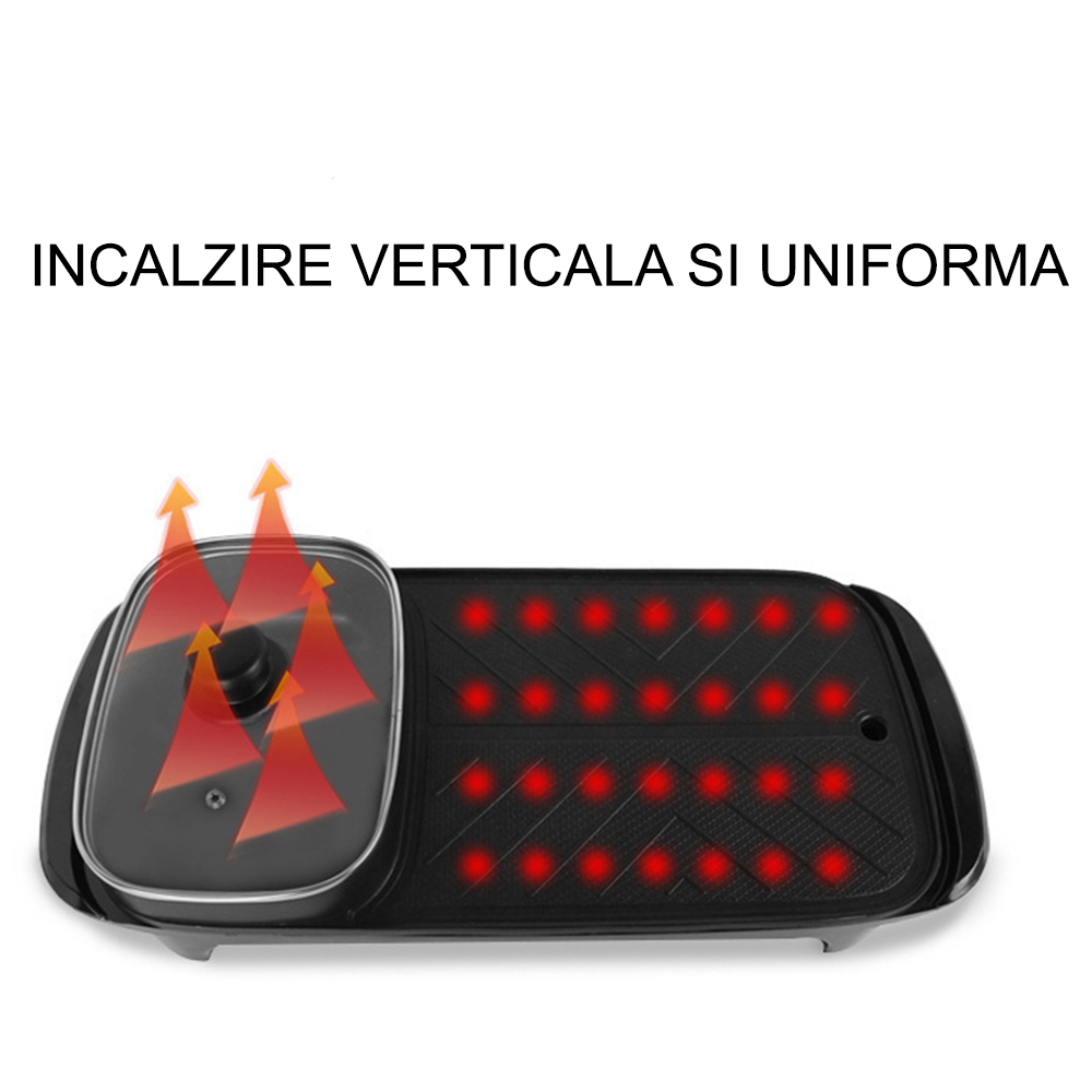 Plita electrica tip GRILL 2in1 cu oala incalzita ChefGrill®