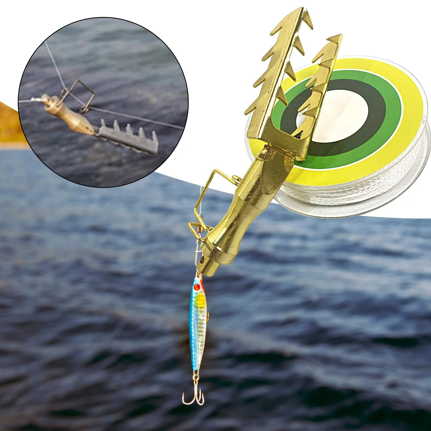Set recuperator montura T-Bait + rola linie impletita de salvare