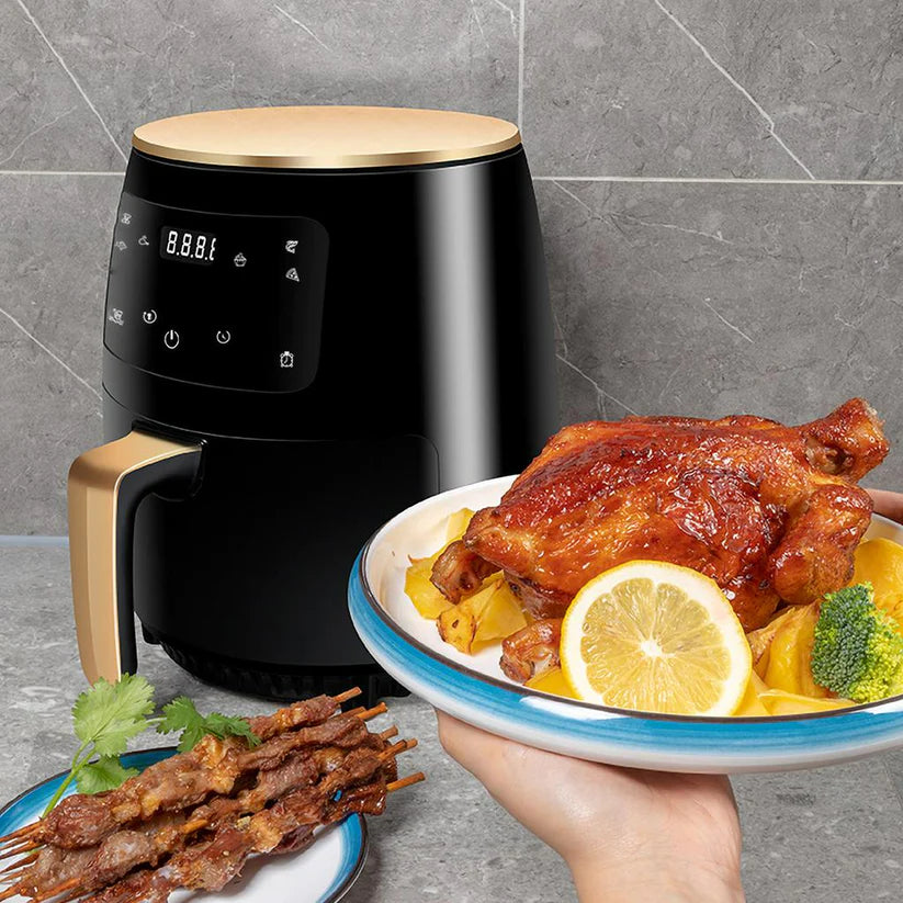🔥LICHIDARE DE STOC🔥Friteuza fara Ulei cu aer cald, 2400 W, Functie de Coacere, 6l, Sony Max, LCD