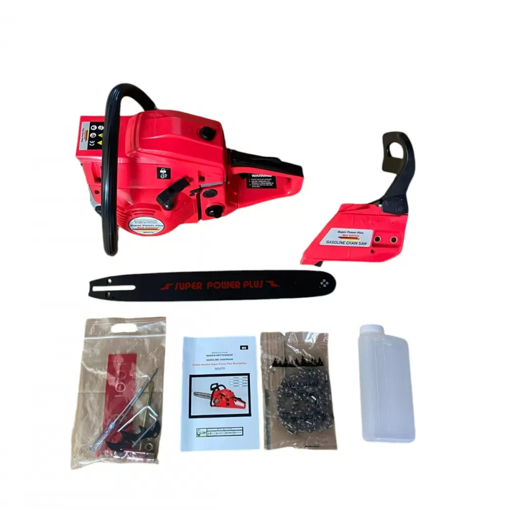 MEGA PACHET: Drujba Profi Tec Super POWER Plus 7.5CP + 3 lame + 3 lanturi + 2 bujii + 1l Ulei Lant + 0.5l Ulei Amestec + trusa scule + CADOU manusi de lucru