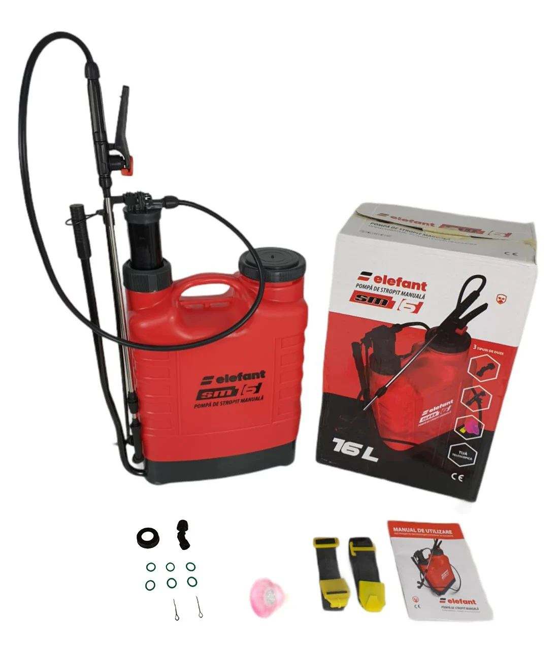 Pompa de stropit manuala Elefant SM16L de 16 litri cu 2 tipuri de pulverizare