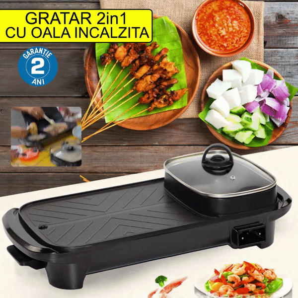 Plita electrica tip GRILL 2in1 cu oala incalzita ChefGrill®