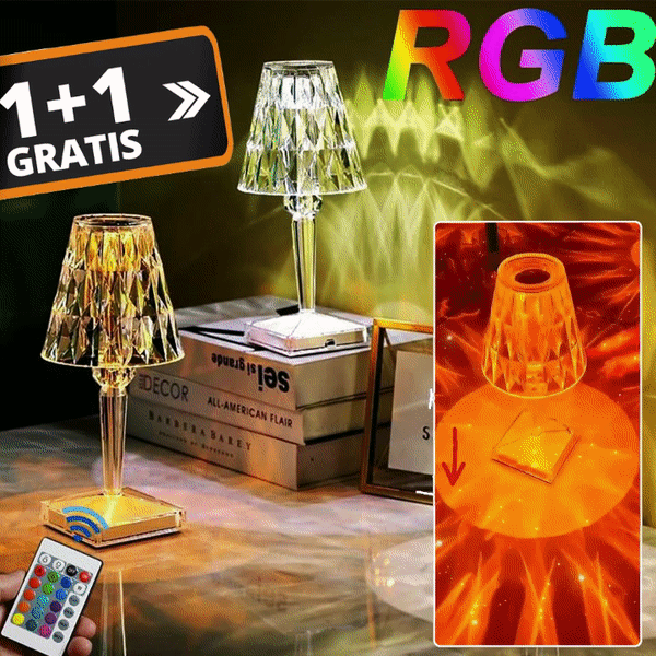 1+1 GRATIS - Veioza Magica Crystal cu 16 Culori si Telecomanda