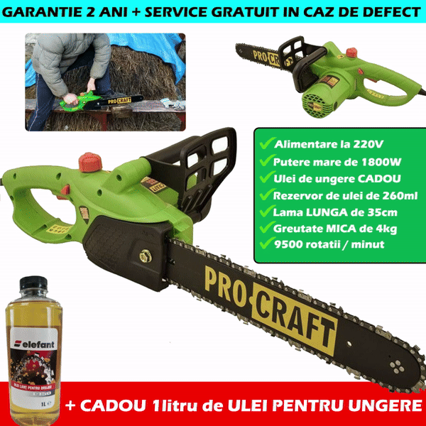 Drujba electrica ProCraft K1800, 1800W, lama de 35cm