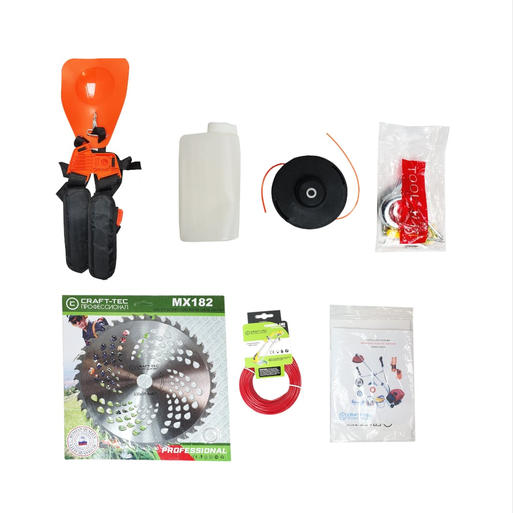 MEGA PACHET cu 16 ACCESORII: Motocoasa Craft-Tec 6100 Ultra cu EasyStart de 8.1CP