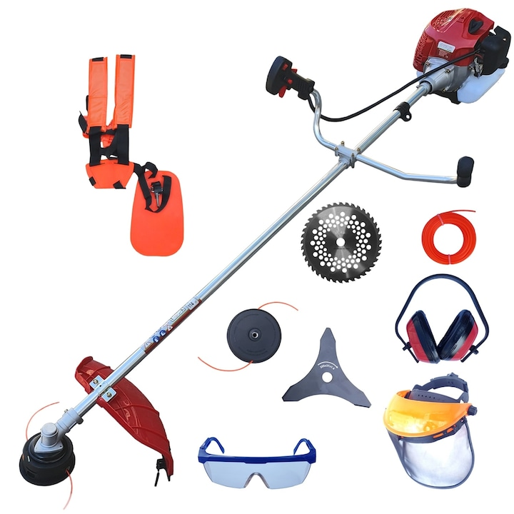 MEGA PACHET cu 16 ACCESORII: Motocoasa Craft-Tec 6100 Ultra cu EasyStart de 8.1CP