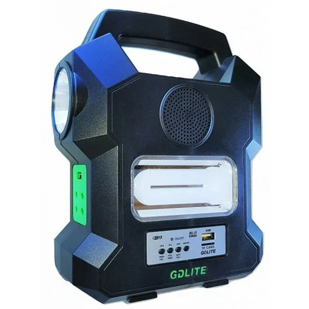 Kit solar GD-1000 cu 3 becuri, bec disco, panou solar si lanterna cu radio si incarcare telefon USB