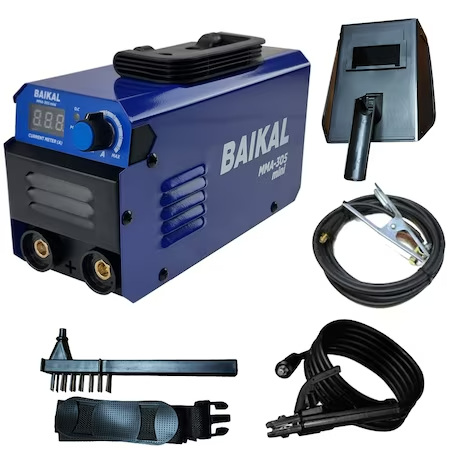 Pachet PROMO: Aparat de sudura Baikal MMA-305 MINI, 305A, 220V, 1.6-5mm + masca sudura + 4 x magneti sudura + manusi de sudura + ciocan pentru zgura