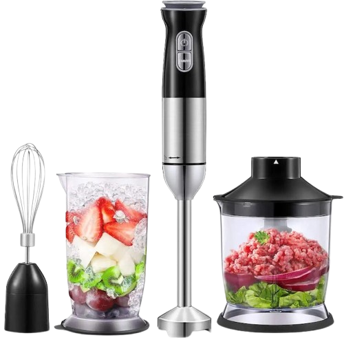 Blender de Mana 4 in 1 SONYMAX SN-8005, 1200W, Tocator, Tel, Pahar Mixare, Mixer Vertical Multifunct