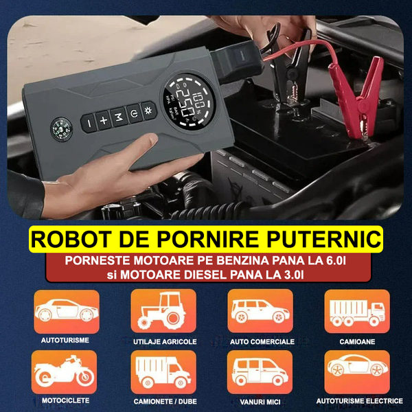 Jump Starter Portabil și Compresor