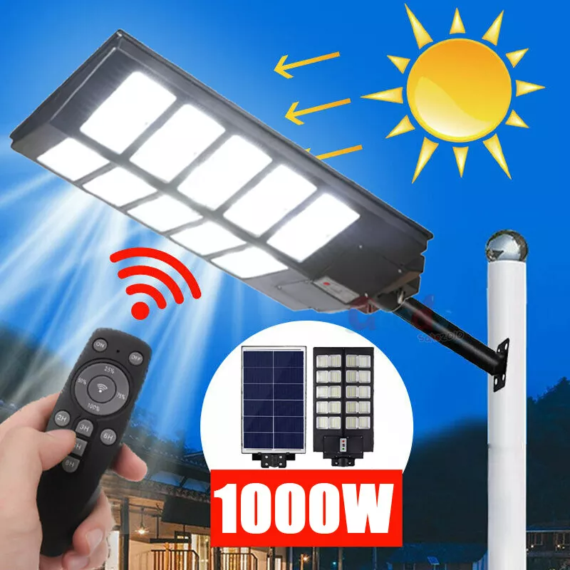 Lampa Solara DUBLA SolarECO cu LED UltraMAX de 600W/800W/1000W + Telecomanda + Picior Metalic