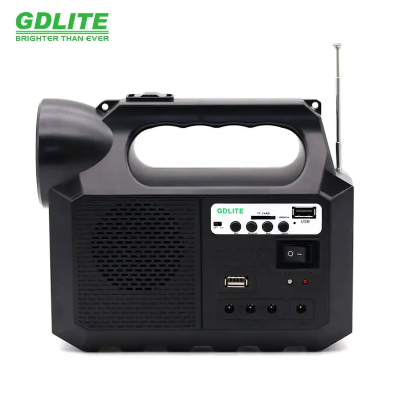 Kit solar portabil cu 3 becuri, panou solar si lanterna cu radio si incarcare telefon USB