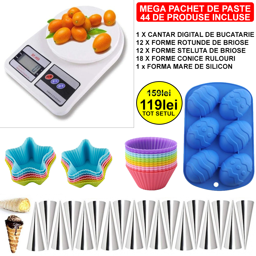 PACHET PROMO cu 44 produse 🎁 Cantar Digital + 43 Forme metalice si de silicon