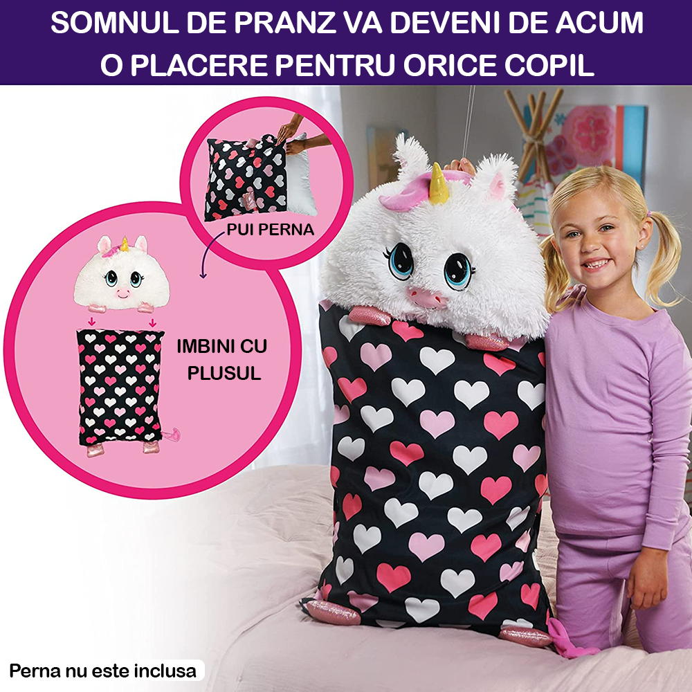 1+1 GRATIS - Fata de perna pentru copii cu jucarie de plus detasabila 50x66cm