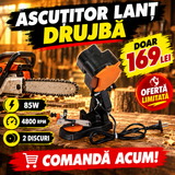 Mașină Electrică de Ascuțit Lanțuri de Drujbă, 85W, 4800 RPM, 2 Discuri – pentru Atelier și Gospodărie