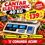 Cântar Electronic Lider MX411 cu Afișaj pe Două Fețe, 40 kg, Acumulator Încorporat – pentru Piață, Magazin și Depozit