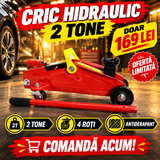 Cric Hidraulic Tip Crocodil 2 Tone MX382, Tijă Telescopică, 4 Roți – pentru Schimbat Roți și Service Auto