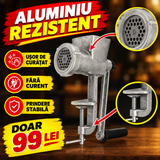 Mașină de Tocat Carne Manuală Nr. 5 din Aluminiu, cu Fixare pe Masă – pentru Sarmale, Chiftele și Cârnați