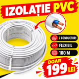Cablu Electric de Curent 2 x 1,5, Alb, 100 m, Izolație și Manta PVC – pentru Instalații Fixe și Mobile