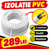 Cablu Electric de Curent 2 x 2,5, Alb, 100 m, Izolație și Manta PVC – pentru Instalații Fixe și Mobile