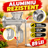 Mașină de Tocat Carne Manuală Nr. 12 din Aluminiu, cu Menghină de Fixare – pentru Sarmale, Chiftele și Cârnați