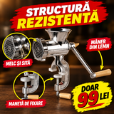 Mașină de Tocat Carne Manuală Nr. 10 din Aluminiu, 1165 g, cu Clemă de Fixare – pentru Sarmale, Chiftele și Cârnați