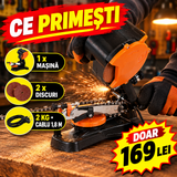 Mașină Electrică de Ascuțit Lanțuri de Drujbă, 85W, 4800 RPM, 2 Discuri – pentru Atelier și Gospodărie
