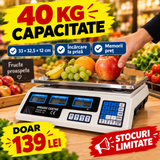 Cântar Electronic Lider MX411 cu Afișaj pe Două Fețe, 40 kg, Acumulator Încorporat – pentru Piață, Magazin și Depozit