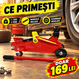 Cric Hidraulic Tip Crocodil 2 Tone MX382, Tijă Telescopică, 4 Roți – pentru Schimbat Roți și Service Auto