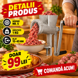 Mașină de Tocat Carne Manuală Nr. 5 din Aluminiu, cu Fixare pe Masă – pentru Sarmale, Chiftele și Cârnați