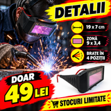 Ochelari de Sudură cu Auto-Întunecare DIN15 MX006, Protecție UV, Brațe Ajustabile – pentru Sudat și Polizat