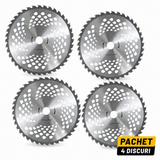 SET 4 X Disc Vidia nr. 9 pentru Motocoasă 255mm 40T – Pentru Iarbă și Arbuști