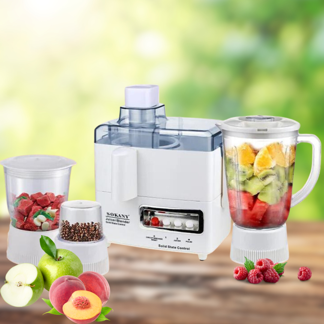 Robot de Bucatarie Multifunctional 4in1 - Blender, Storcator, Rasnita, Masina de Tocat