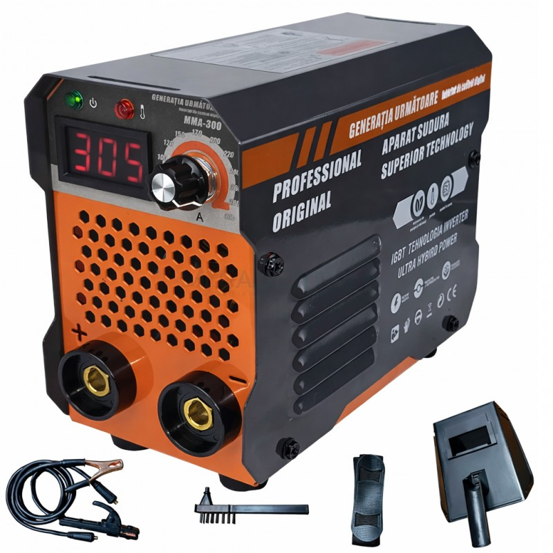 Aparat invertor de Sudura 300A, 1.6-5mm, CABLU electrod 3M , 3kg, IP21S, 220V, URAL MMA300