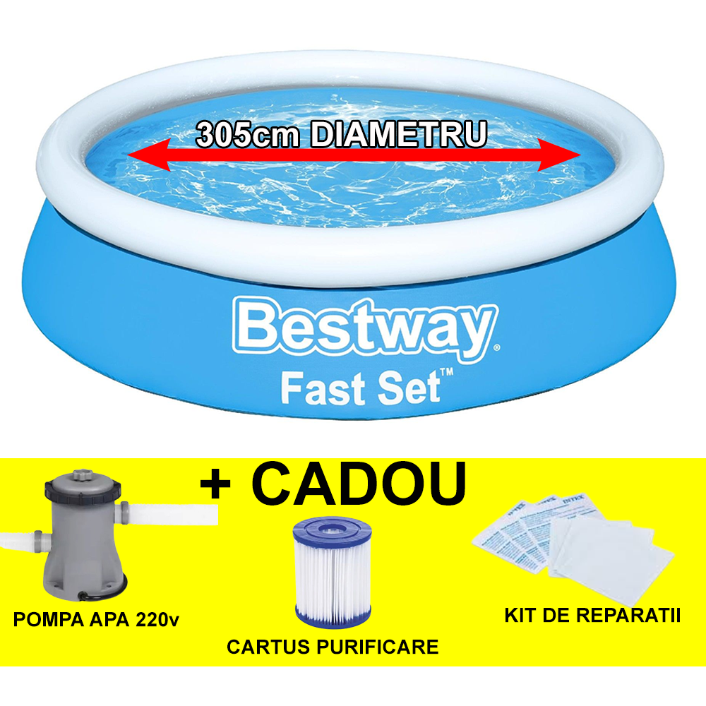 Piscina gonflabila BestWay Original Ø 244 cm, H 61 cm, capacitate 1.88 m³