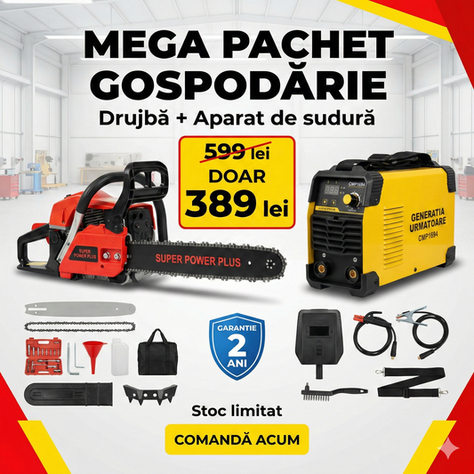 MEGA PACHET: Drujba Profi Tec Super POWER Plus 7.5CP + Aparat de sudura tip Invertor 494A
