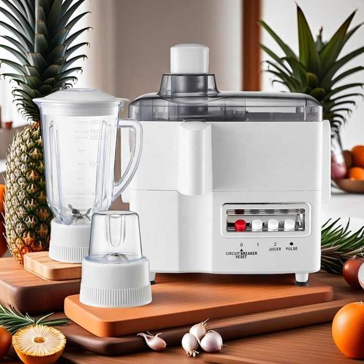 Robot de Bucatarie Multifunctional 4in1 - Blender, Storcator, Rasnita, Masina de Tocat