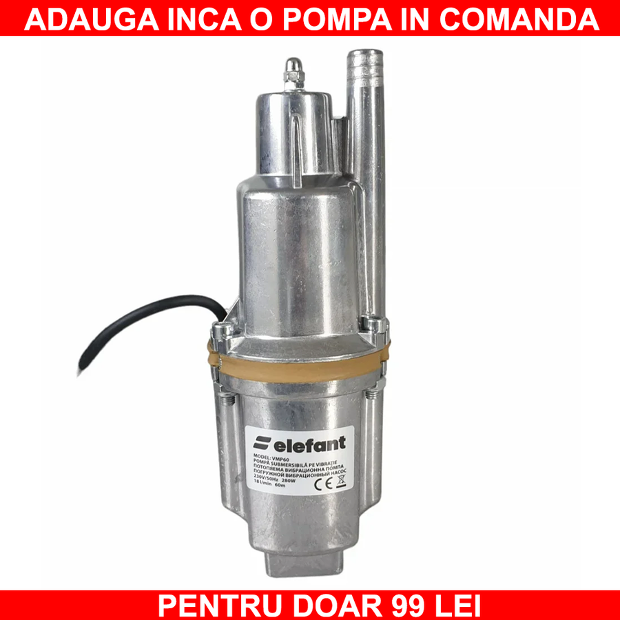 Pompa submersibila cu vibratii Elefant VMP 60 de 18 m3/h