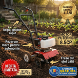 Motocultor 8.5CP Campion Professional CMP1822 – Motor 58cc, 2 Timpi, 16 Cuțite, Lățime Lucru 300mm, Easy-Start
