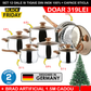 Set oale si tigaie inox 12 piese cu capace de sticla si maner imitatie lemn + CADOU Brad Artificial 1.5m