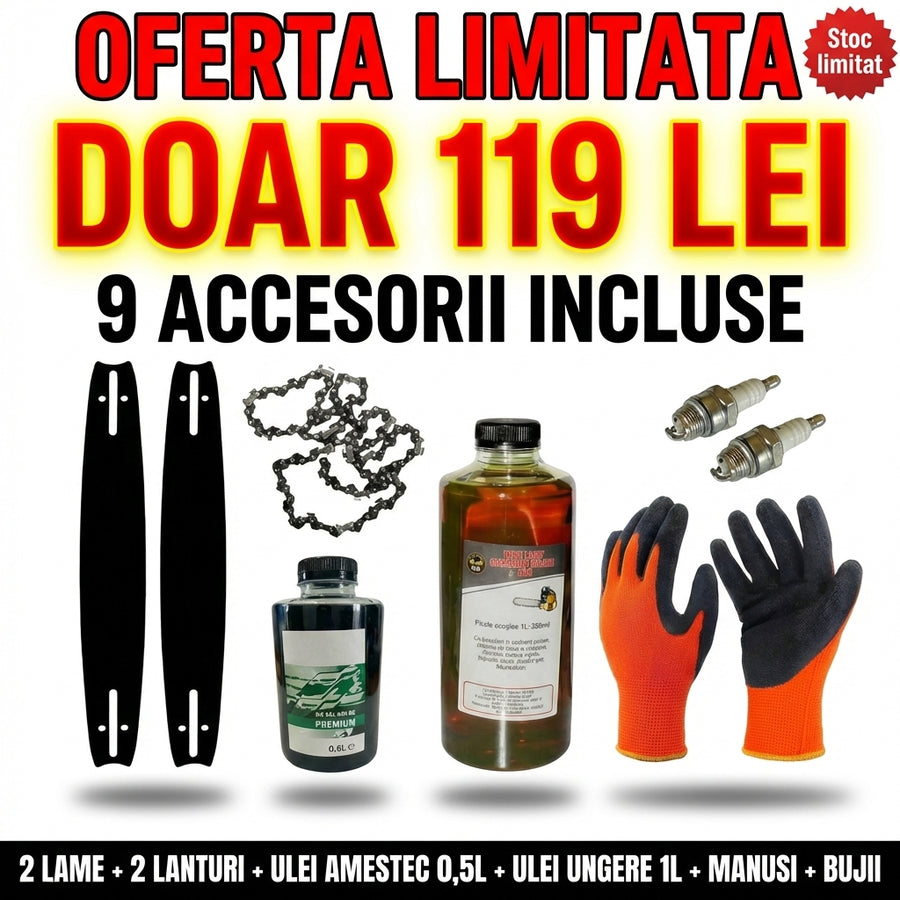 Set 9 Accesorii pentru Drujba Super Power Plus